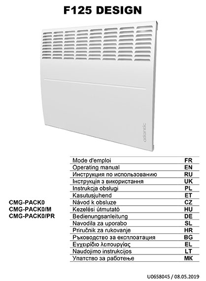 ATLANTIC: OPERATING MANUAL F125