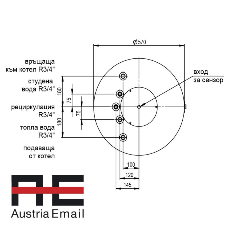 Подово стоящ бойлер с топлообменник GTS 150, Austria Email цена - Бойлери | BGR Group