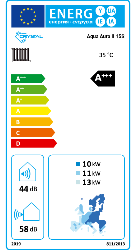 Инверторна термопомпа въздух-вода Crystal Aqua Aura II 15S, 15 kW, трифазна цена - Термопомпи | BGR Group