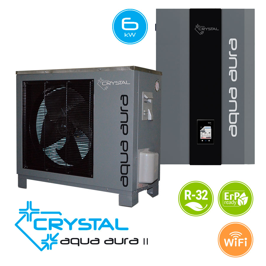 Инверторна термопомпа въздух-вода Crystal Aqua Aura II 6S, 6 kW цена - Термопомпи | BGR Group