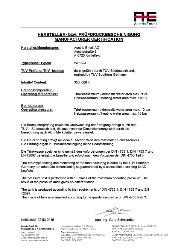 WPSOL CERTIFICATE