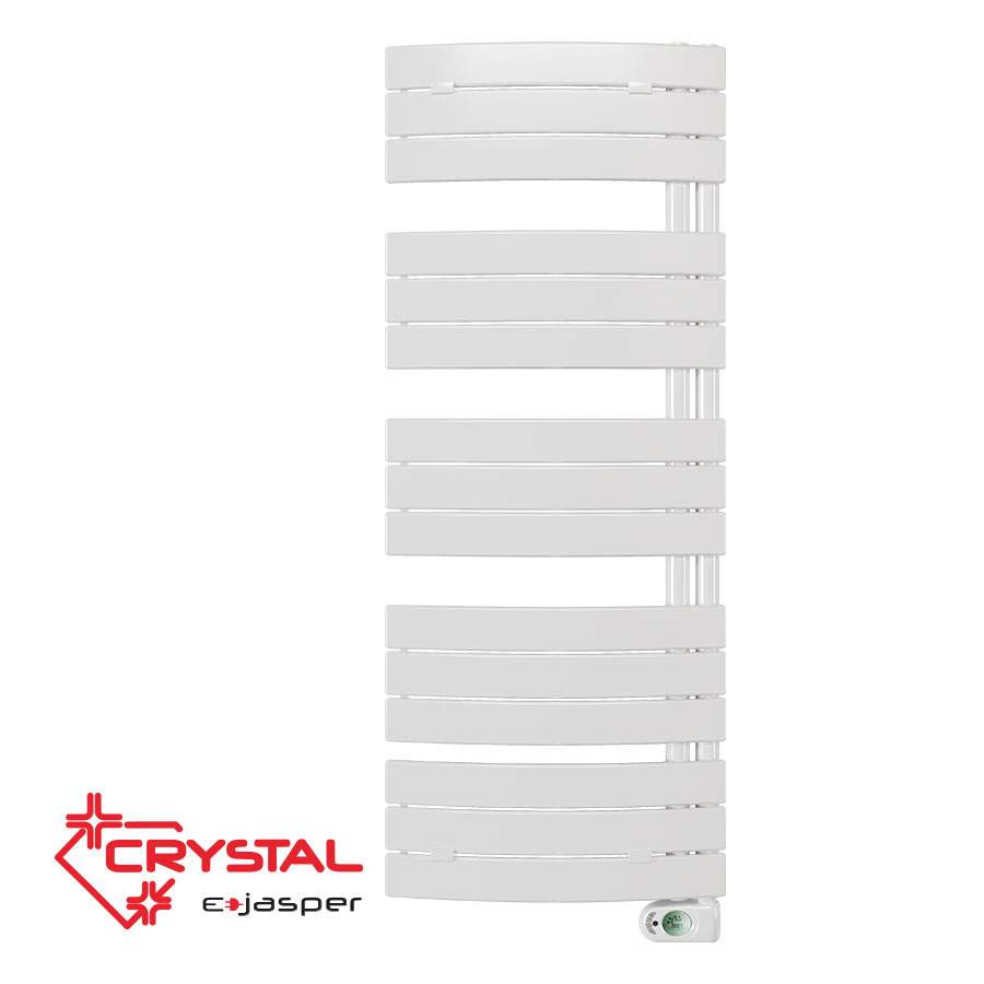 Electric towel warmer Crystal E-JASPER WHITE 600 W, white, 1380X550 mm цена - Bathroom heating | BGR Group