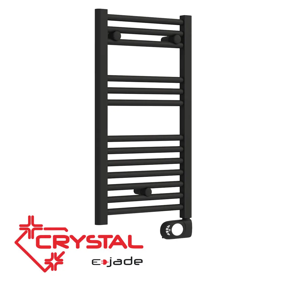 Купи онлайн Електрическа лира за баня Crystal E-JADE MATT BLACK 300 W, 720x400 mm на цена 219.34 € Електрическа лира за баня Crystal E-JADE MATT BLACK 300 W, 720x400 mm цена - Електрически лири за баня | BGR Group