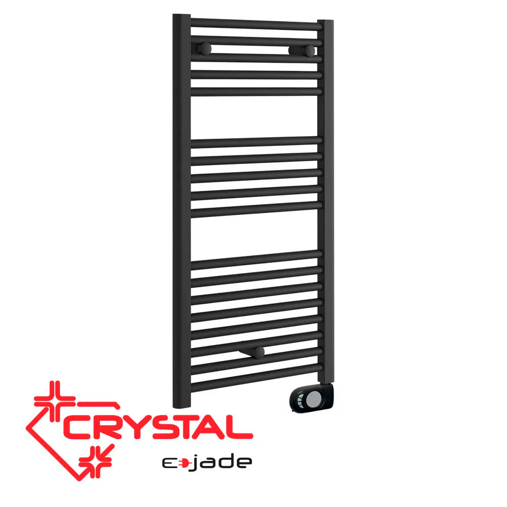 Electric towel rail Crystal E-JADE MATT BLACK 500 W, 920x480 mm цена - Bathroom heating | BGR Group