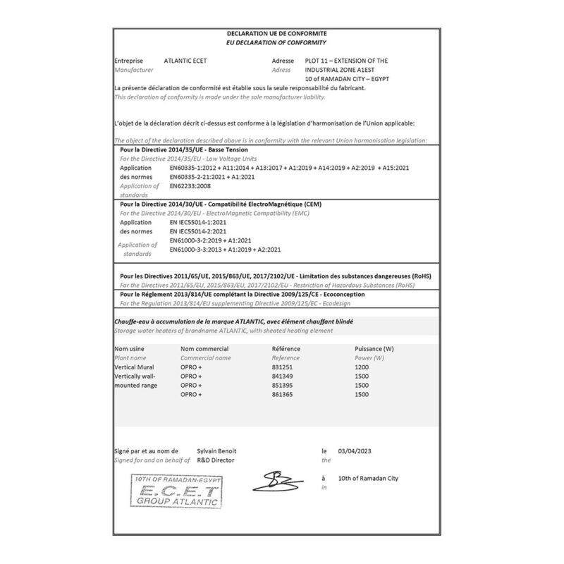 Electric water heater Atlantic O'Pro Plus S 120 liters цена - Water heaters | BGR Group