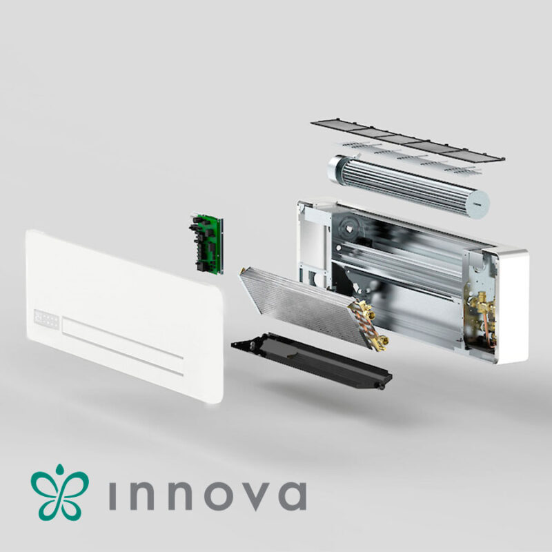 Високостенен вентилаторен конвектор Innova Filomuro Slim Fit SW 400 с безжично IR дистанционно, десен цена - Водни вентилаторни конвектори за отопление и охлаждане | BGR Group