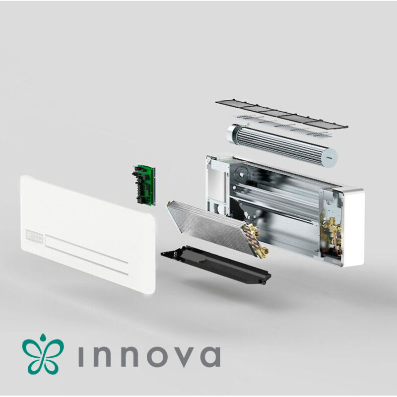 Високостенен вентилаторен конвектор с увеличена мощност Innova Filomuro Slim Fit SW XL 800 с безжично IR дистанционно, десен цена - Водни вентилаторни конвектори за отопление и охлаждане | BGR Group