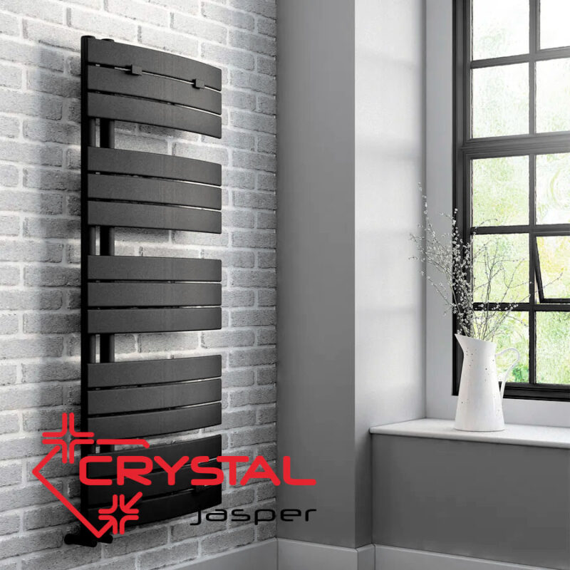 Водна лира за баня Crystal JASPER, 500 W, черен мат цена - Отопление за баня | BGR Group