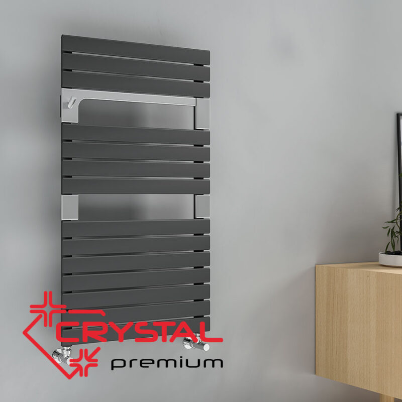 Водна лира за баня Crystal PREMIUM, 510 W, 952x550 mm, антрацит цена - Отопление за баня | BGR Group