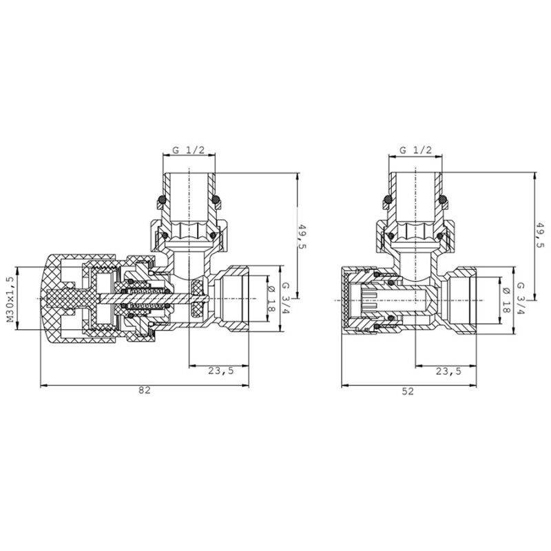 White stop valve set for water towel radiator, including adapters for connecting ¾“ to 16×2 mm цена - Accessories | BGR Group
