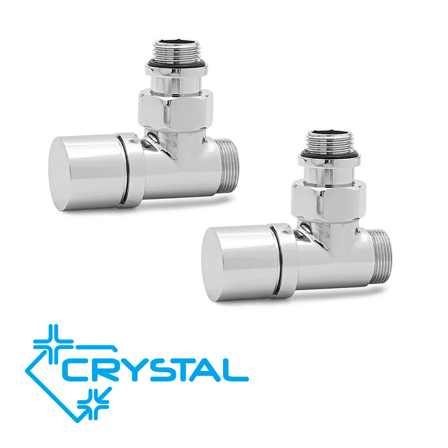 Chrome stop valve set for water towel rail, including adapters for connecting ¾“ to 16×2 mm цена - Accessories | BGR Group