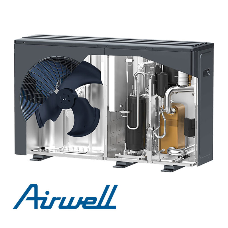 High-temperature air-to-water heat pump Airwell Wellea M, 16 kW, monoblock, three-phase, refrigerant R290. цена - Heat pumps | BGR Group